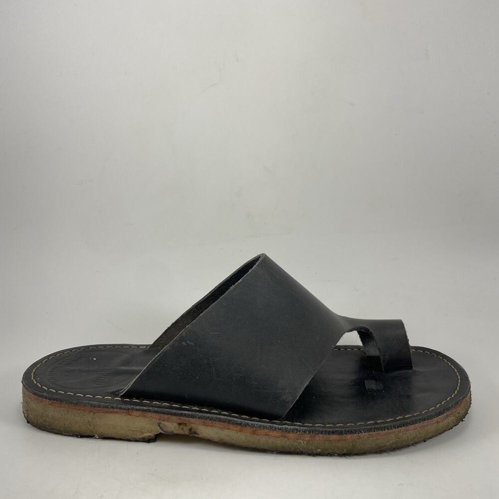 Duckfeet Mando Sandals Womens EU 39, US 8 Black Leather Toe Loop Slides Danish